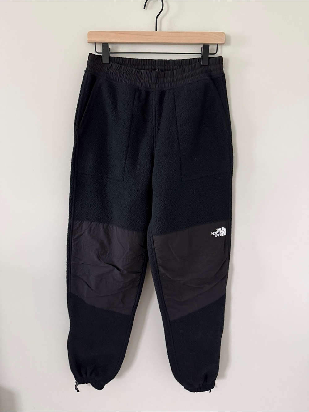 The North Face Black Fleece Jogger Pants with Reinforced Knees